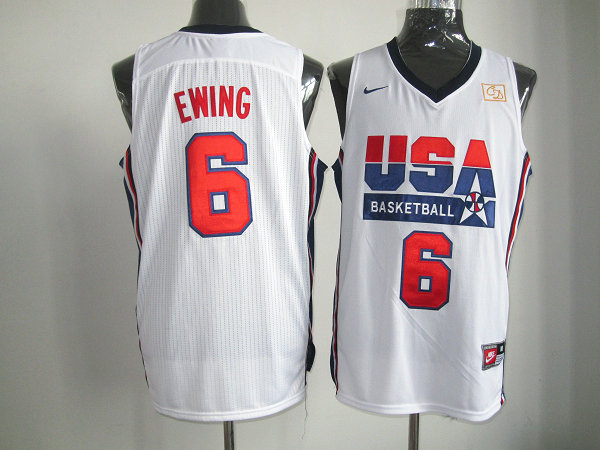  USA 1992 Olympic Dream Team One 6 Patrick Ewing Retro Basketball Jersey